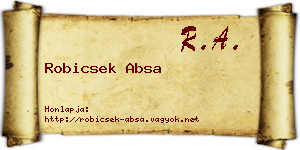 Robicsek Absa névjegykártya